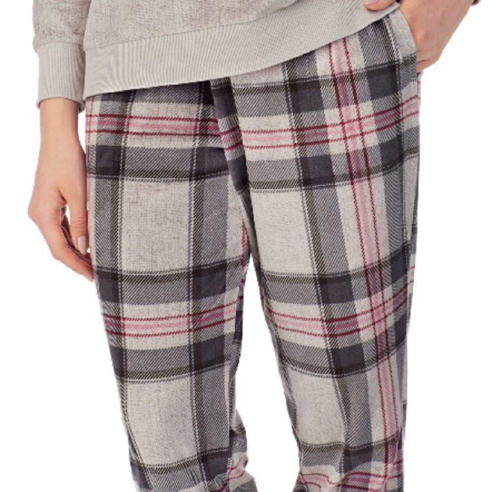 Plaid Velour Sleep Pants - Picture 3 of 7